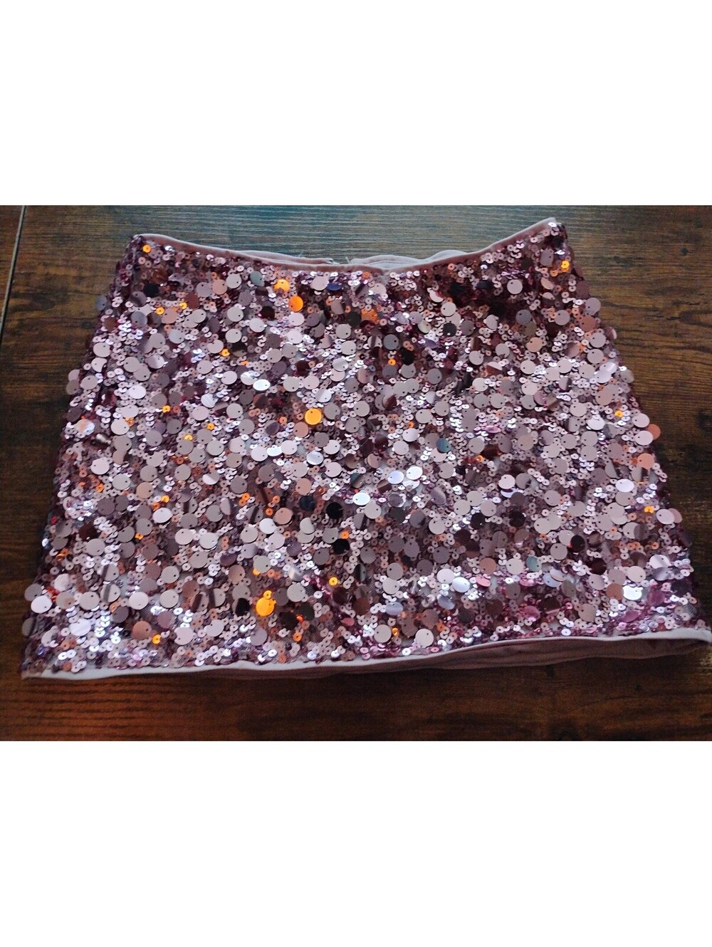 Windsor Pink Rose Gold Sequin Mini Skirt Size Medium Party Clubwear
